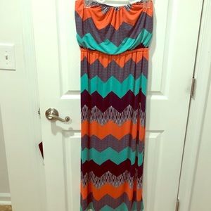 Strapless maxi dress